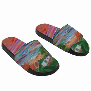 Men Red Landscapes Slip On Slippers