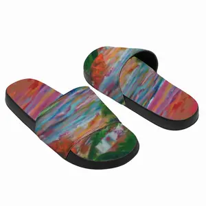 Men Red Landscapes Slip On Slippers