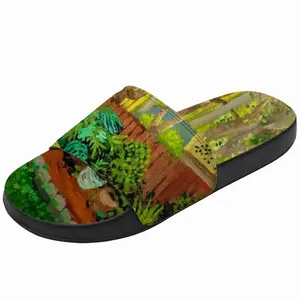 Men Backyard Garden With Yellow House Slip On Slippers