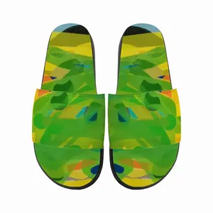 Men Yellow Green Slip On Slippers