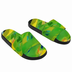 Men Yellow Green Slip On Slippers