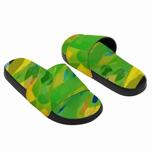 Men Yellow Green Slip On Slippers