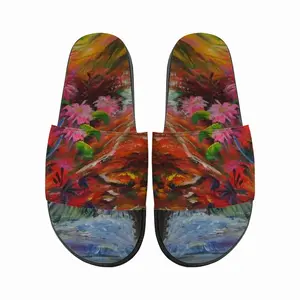 Men Red Jungle Slip On Slippers