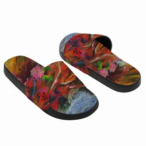 Men Red Jungle Slip On Slippers