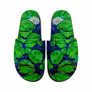 Men Water Lilies On The Blue Lake Slip On Slippers