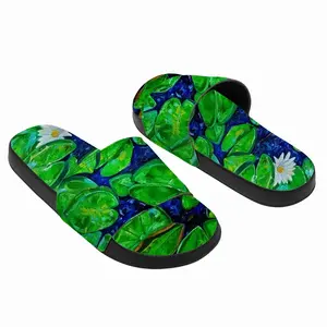 Men Water Lilies On The Blue Lake Slip On Slippers