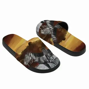 Men Cowboy With Horse Slip On Slippers