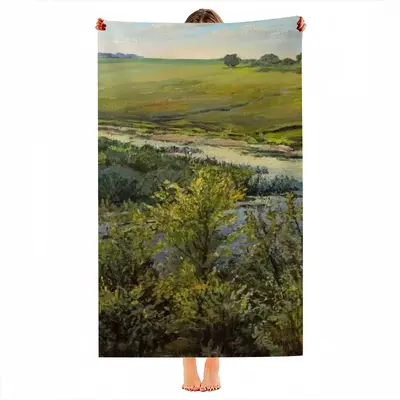 Country Landscape Realism Beach Towel