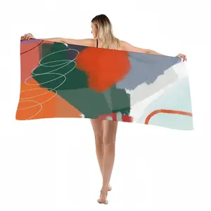 Modern Extra Large Orange Beach Towel