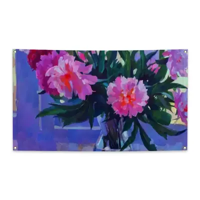 Peonies Four Hole Flag (Multi-Size)