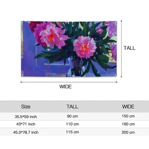 Peonies Four Hole Flag (Multi-Size)