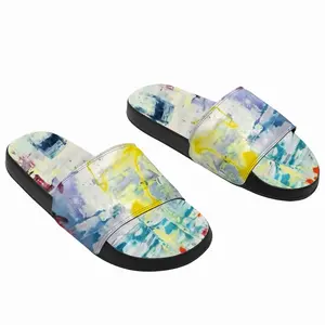 Men Sparkling Glass Slip On Slippers