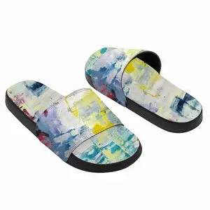 Men Sparkling Glass Slip On Slippers