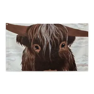 Bull - Red Bull Taurus Animals Buffalo Wild Four Hole Flag (Multi-Size)