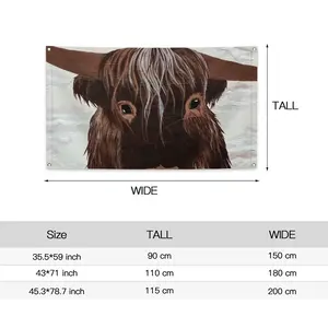 Bull - Red Bull Taurus Animals Buffalo Wild Four Hole Flag (Multi-Size)