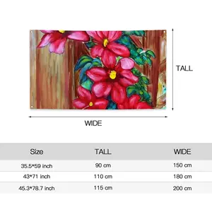 Climatis On Fence Four Hole Flag (Multi-Size)