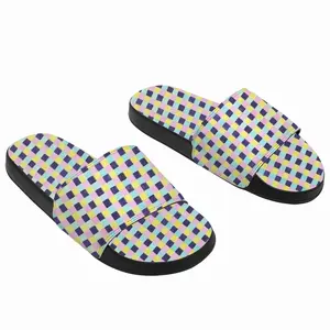 Men Pink-Purple-Yellow-Green Slip On Slippers