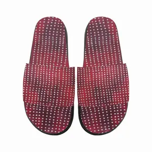 Men White On Red Slip On Slippers