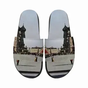 Men Lady In Red Square Slip On Slippers