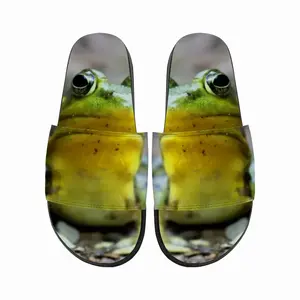 Men Green Frog Chillin Slip On Slippers