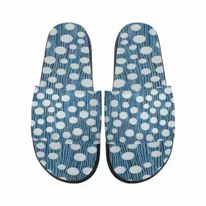 Men White On Blue Slip On Slippers