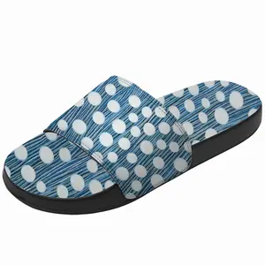 Men White On Blue Slip On Slippers