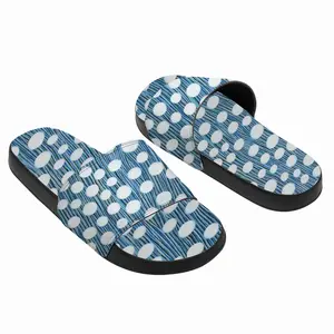 Men White On Blue Slip On Slippers