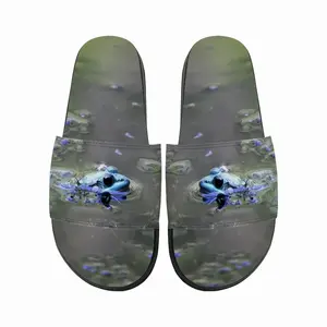 Men Green Frog In Bubbles Slip On Slippers