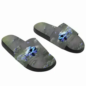 Men Green Frog In Bubbles Slip On Slippers