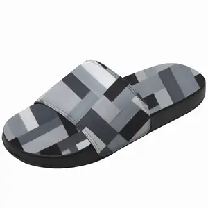 Men Black-Gray Slip On Slippers