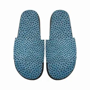 Men Holes Blue Slip On Slippers