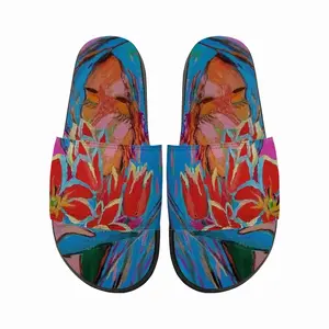 Men Girl With Tulips Slip On Slippers