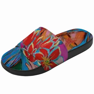 Men Girl With Tulips Slip On Slippers