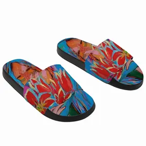 Men Girl With Tulips Slip On Slippers