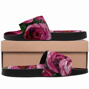 Men Pink Climbing Roses Slip On Slippers