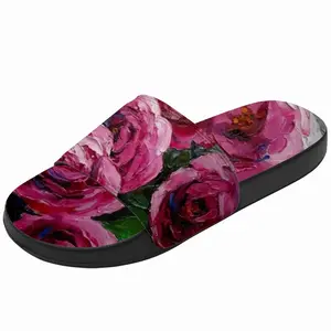 Men Pink Climbing Roses Slip On Slippers