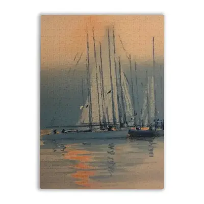 Sailboats With Sun Reflection Jigsaw Puzzle (Multi-Size, Vertical)