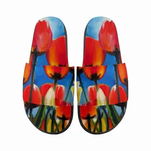 Men Wild Tulips On Spring Sky Slip On Slippers