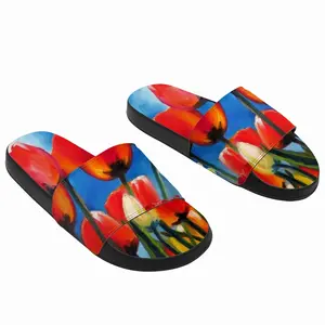 Men Wild Tulips On Spring Sky Slip On Slippers