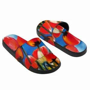 Men Wild Tulips On Spring Sky Slip On Slippers