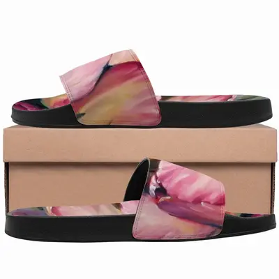 Men Pink Tulips Slip On Slippers