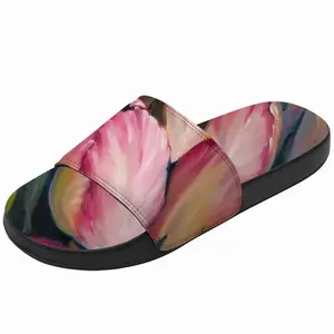 Men Pink Tulips Slip On Slippers