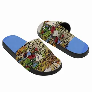 Men Santorini View Of Oia Slip On Slippers