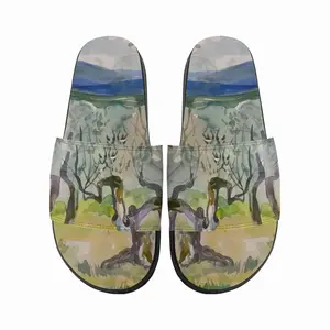 Men Olive Trees Slip On Slippers