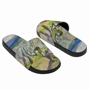 Men Olive Trees Slip On Slippers