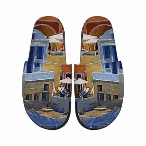 Men Santorini Houses In Oia Slip On Slippers