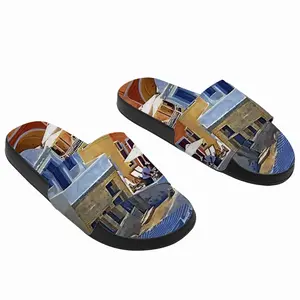 Men Santorini Houses In Oia Slip On Slippers