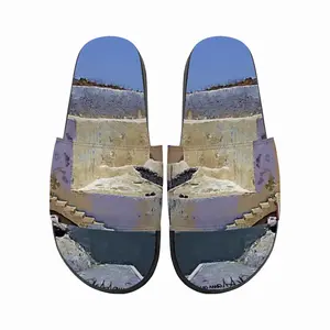 Men Santorini House And Cliffs In Oia Slip On Slippers