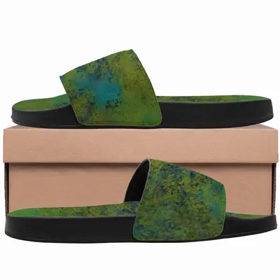 Men Lime Abstract Slip On Slippers