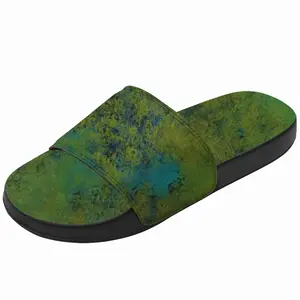 Men Lime Abstract Slip On Slippers